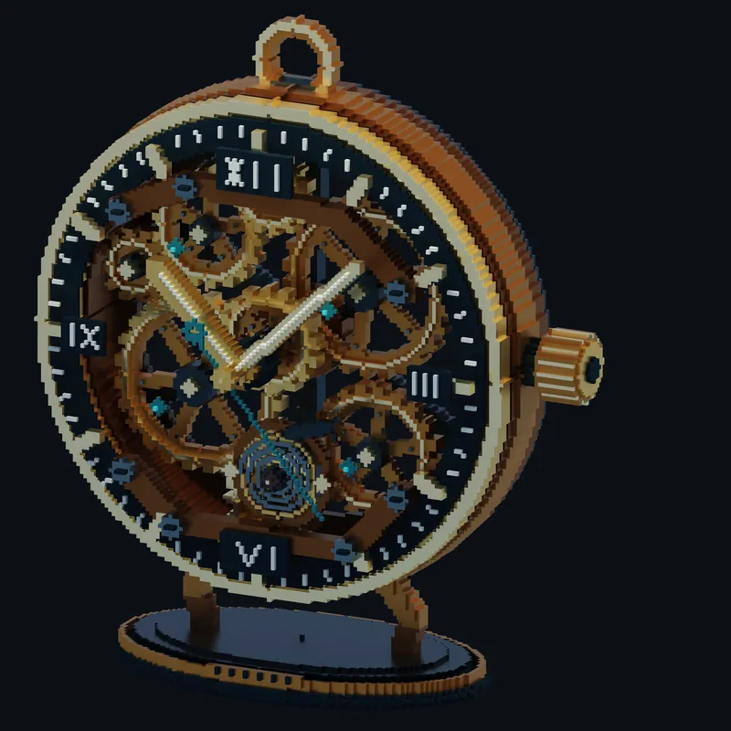 A mechanical clock with its gears and escapement on show.