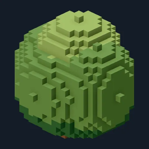 Berry bush, picked, Forest Camp voxel piece