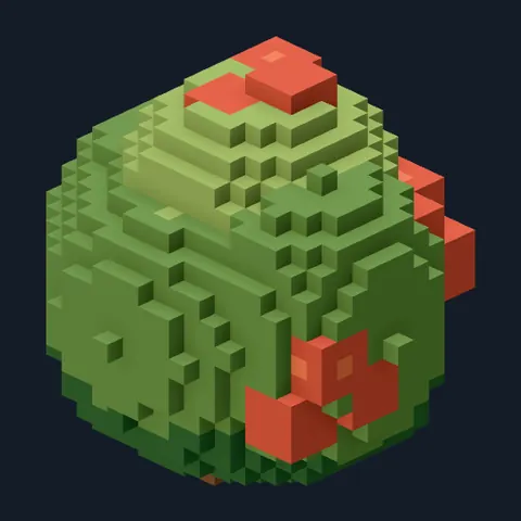 Berry bush, full, Forest Camp voxel piece