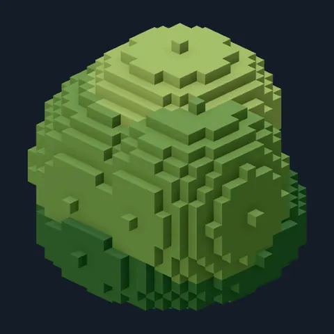 Shrub round, Forest Camp voxel piece