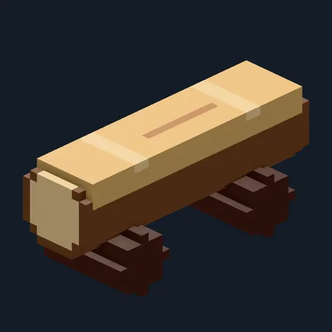 Log bench, Forest Camp voxel piece