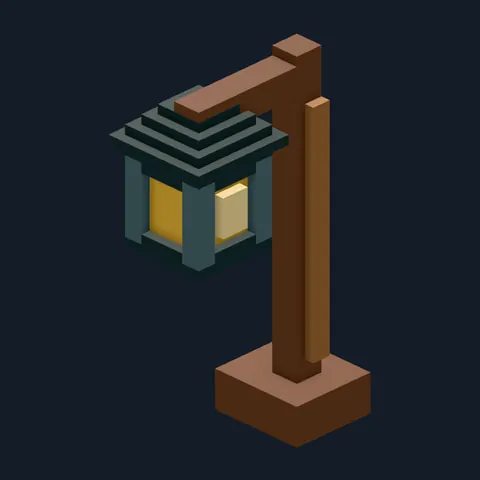 Lantern post, Forest Camp voxel piece