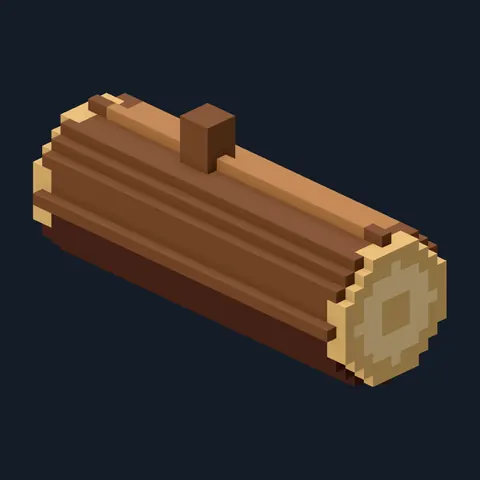 Fallen log, Forest Camp voxel piece