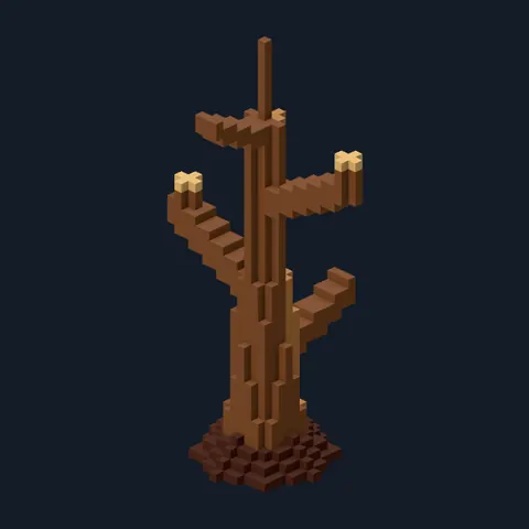 Dead pine, Forest Camp voxel piece