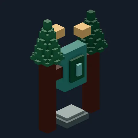 Deep forest marker, Forest Camp voxel piece